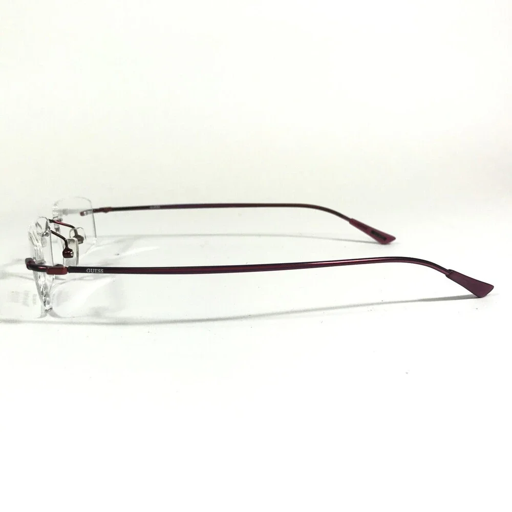 Guess Eyeglasses Frames GU1275 RD Red Rectangular Rimless 48-17-140